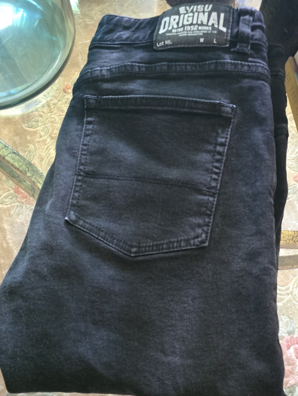 Evisu jeans men's size 32 black skinny